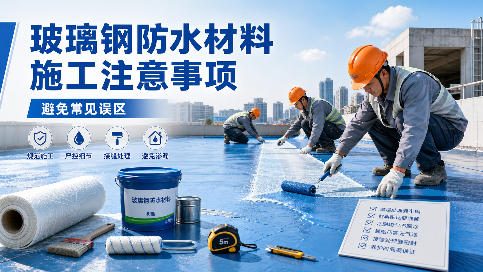 玻璃钢防水材料施工注意事项，避免常见误区 绵阳 版